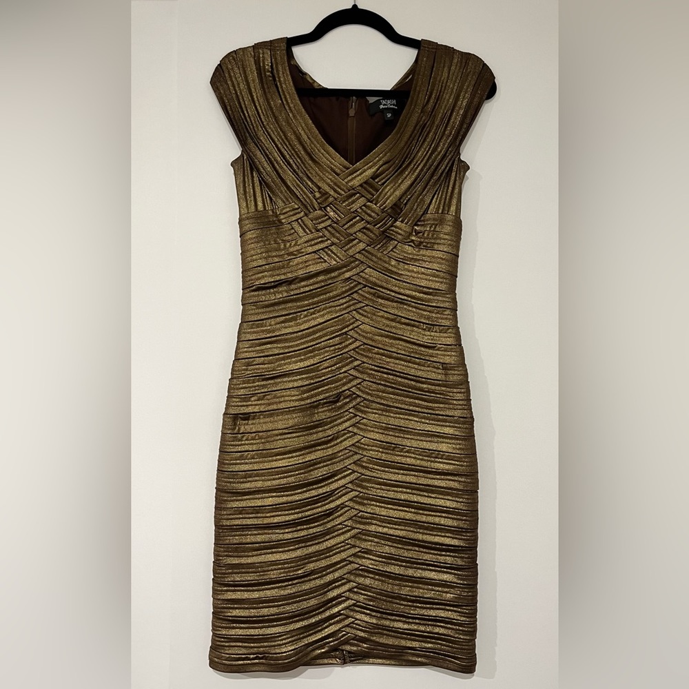 Tadashi Bronze Gold Cocktail Dress